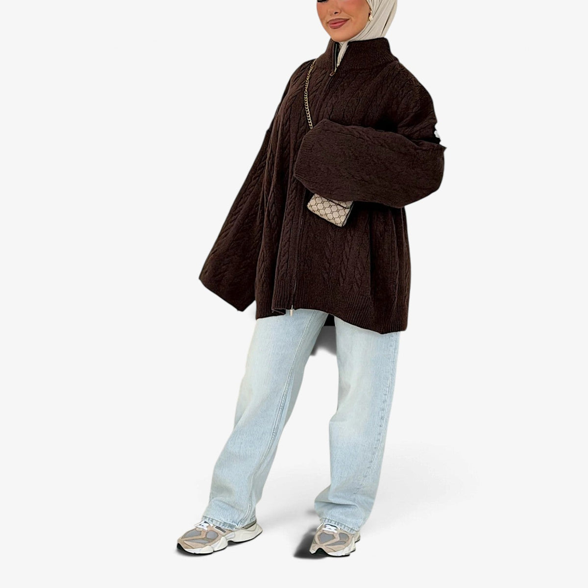 Florine™ Textured Half-Zip Knit Sweater