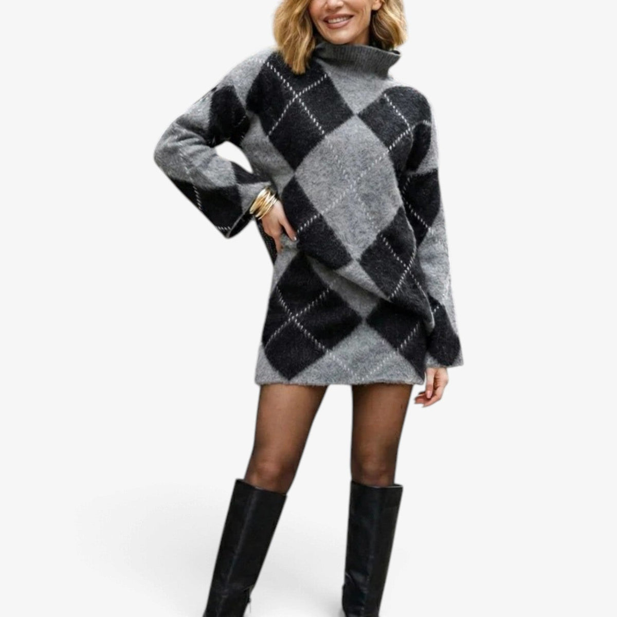 Marthe™ Diamond Pattern Two-Piece Knit