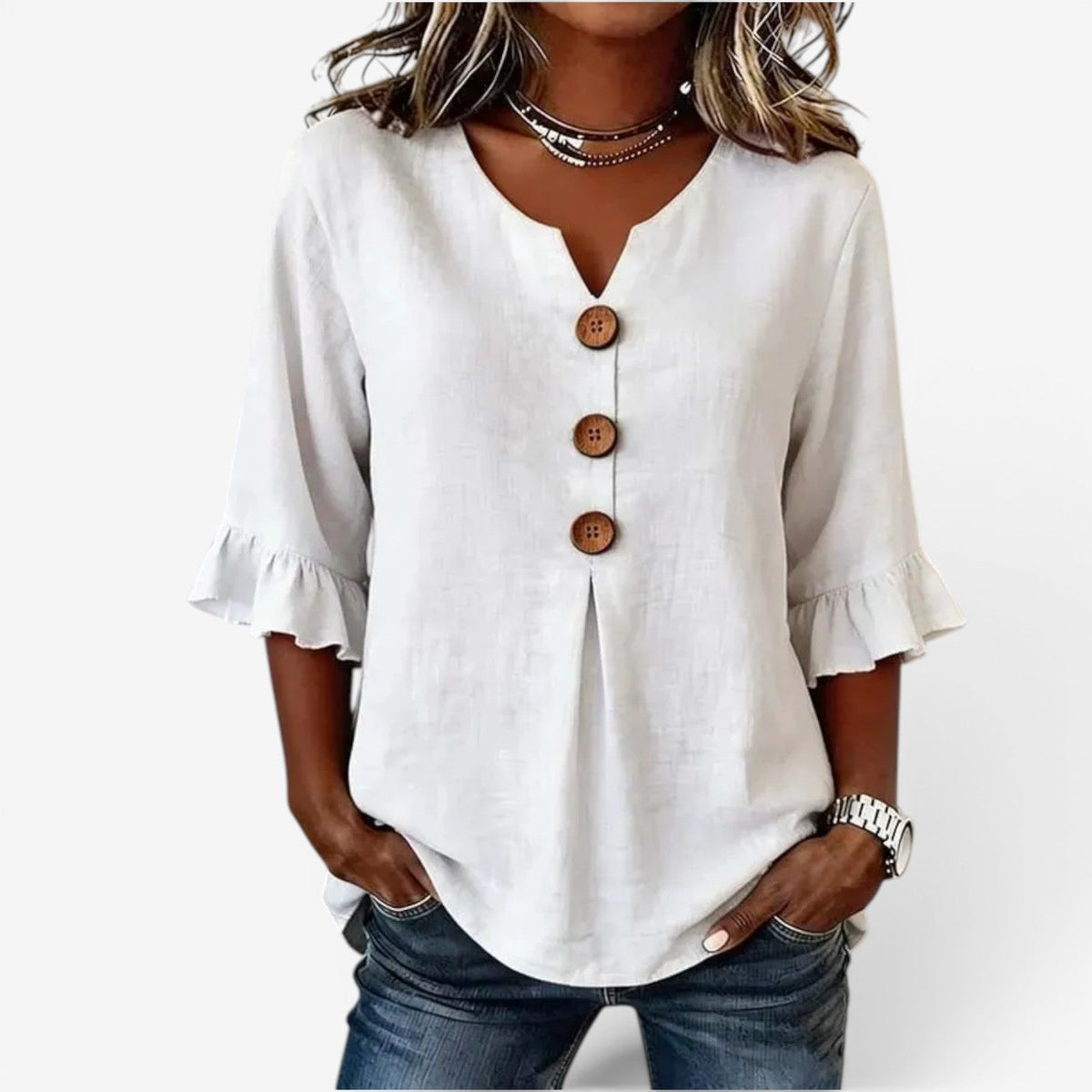 Ane™ Flared V-Neck Top