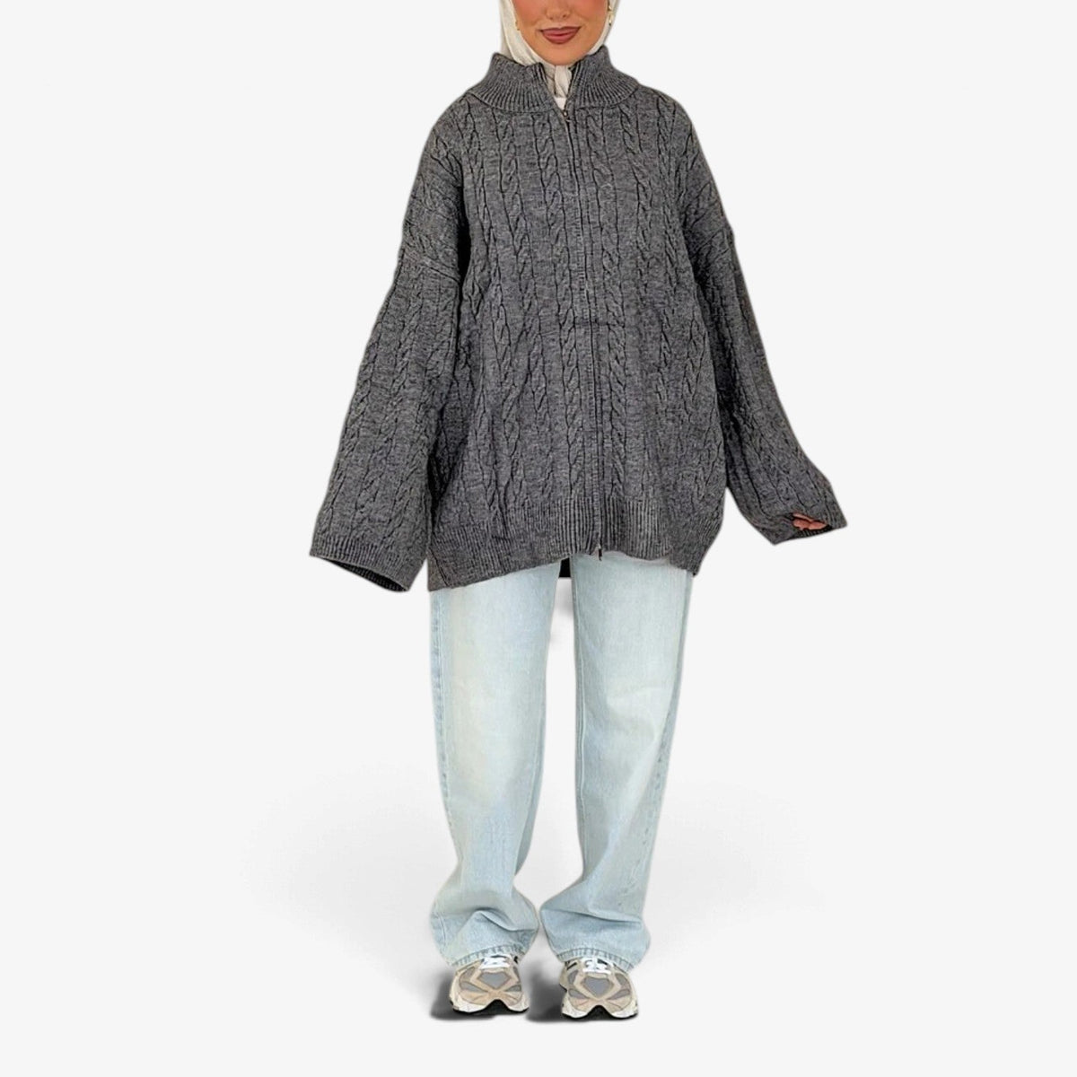 Florine™ Textured Half-Zip Knit Sweater