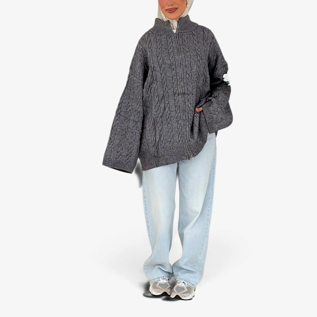 Florine™ Textured Half-Zip Knit Sweater
