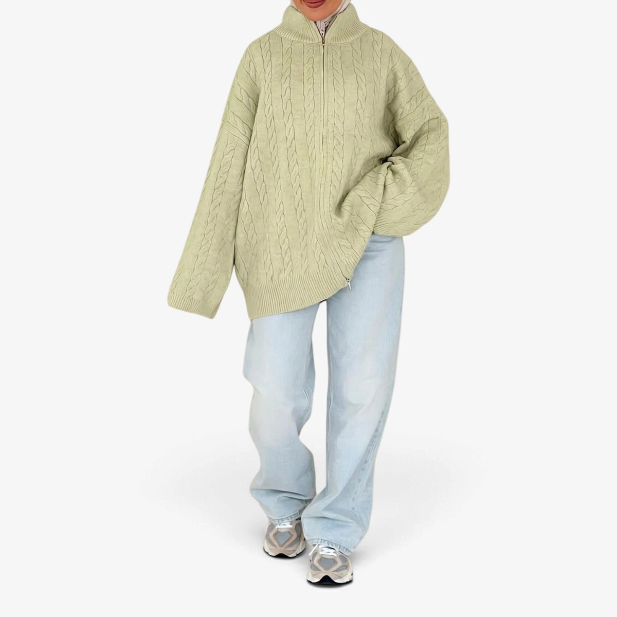Florine™ Textured Half-Zip Knit Sweater
