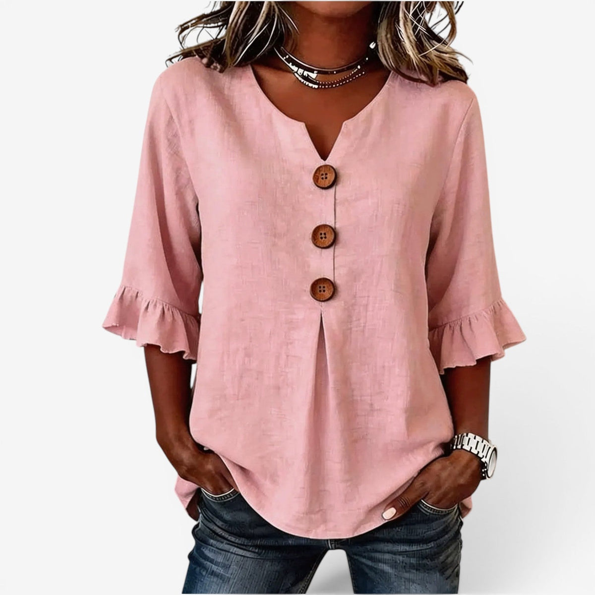 Ane™ Flared V-Neck Top