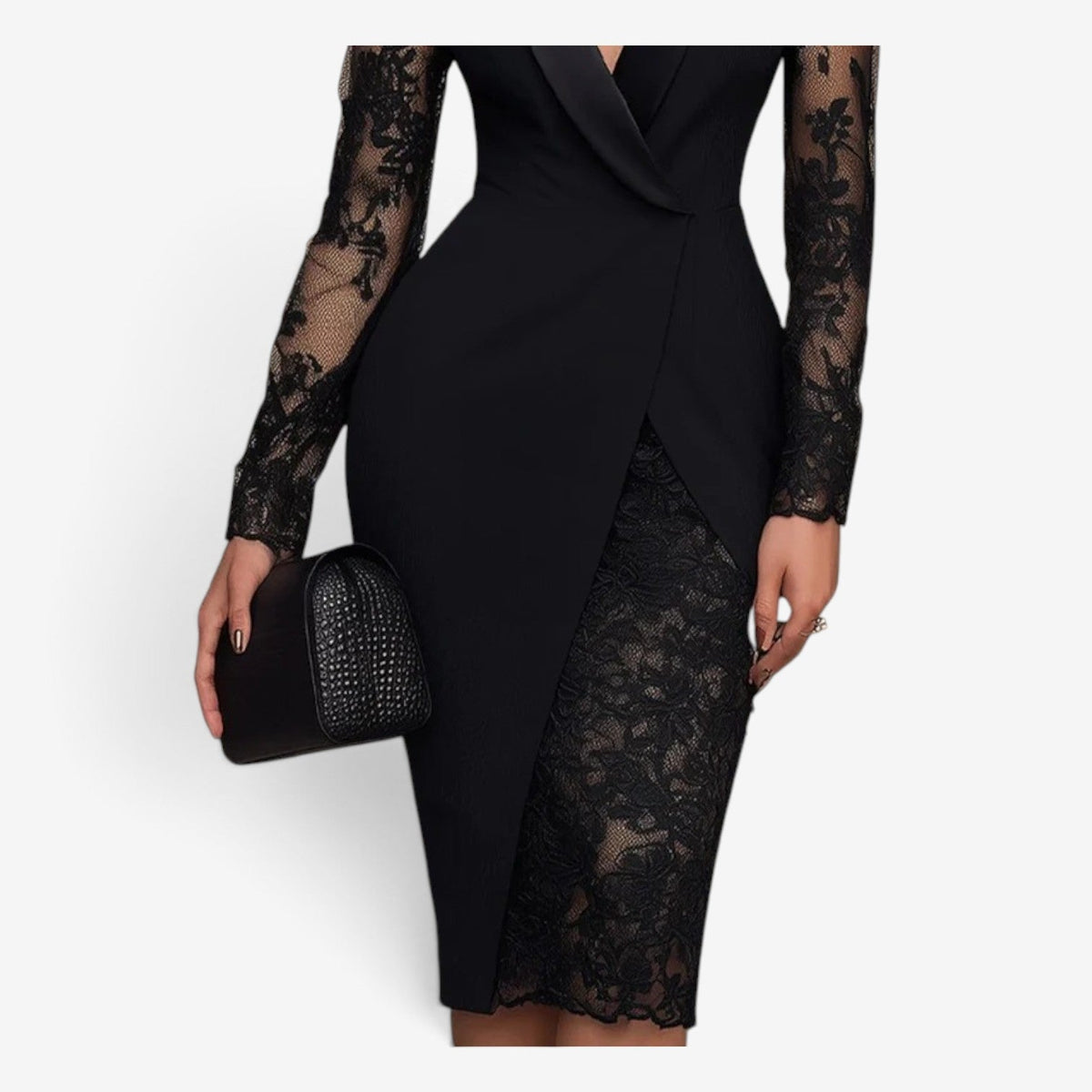 Mirae™ Tuxedo blazer midi dress