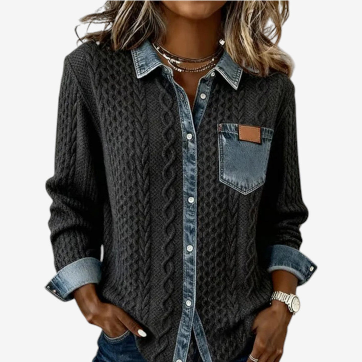 Cicchelli™ Knit Sweater with Collar