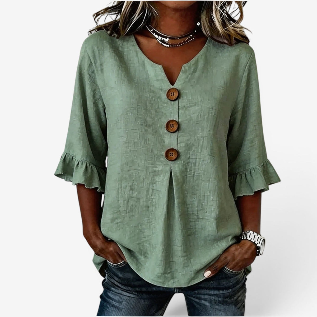 Ane™ Flared V-Neck Top
