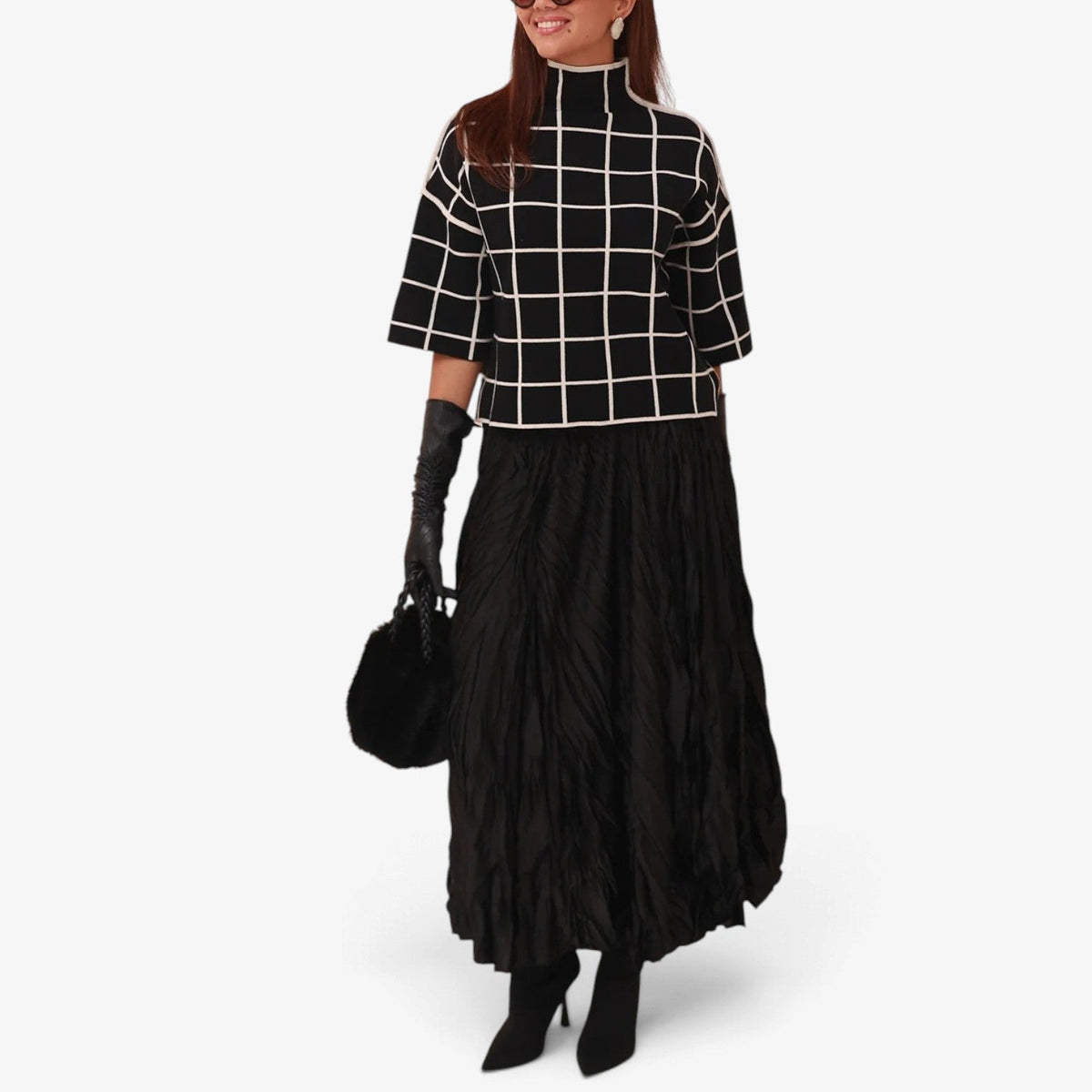 Margaux™ Geometric High-Neck Sweater