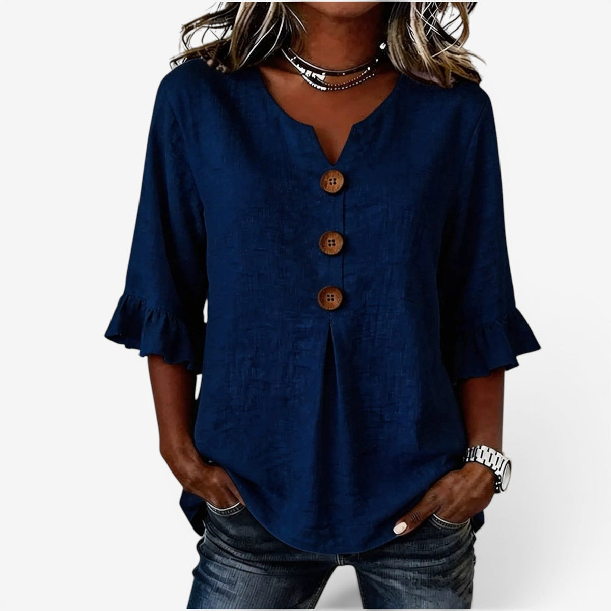 Ane™ Flared V-Neck Top