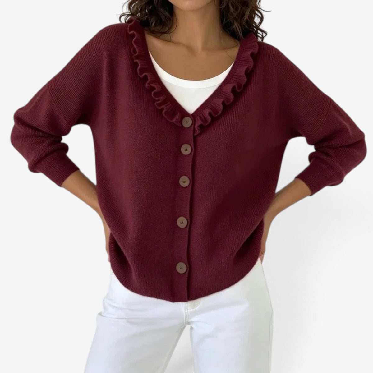 Marel™ Ruffle knit cardigan
