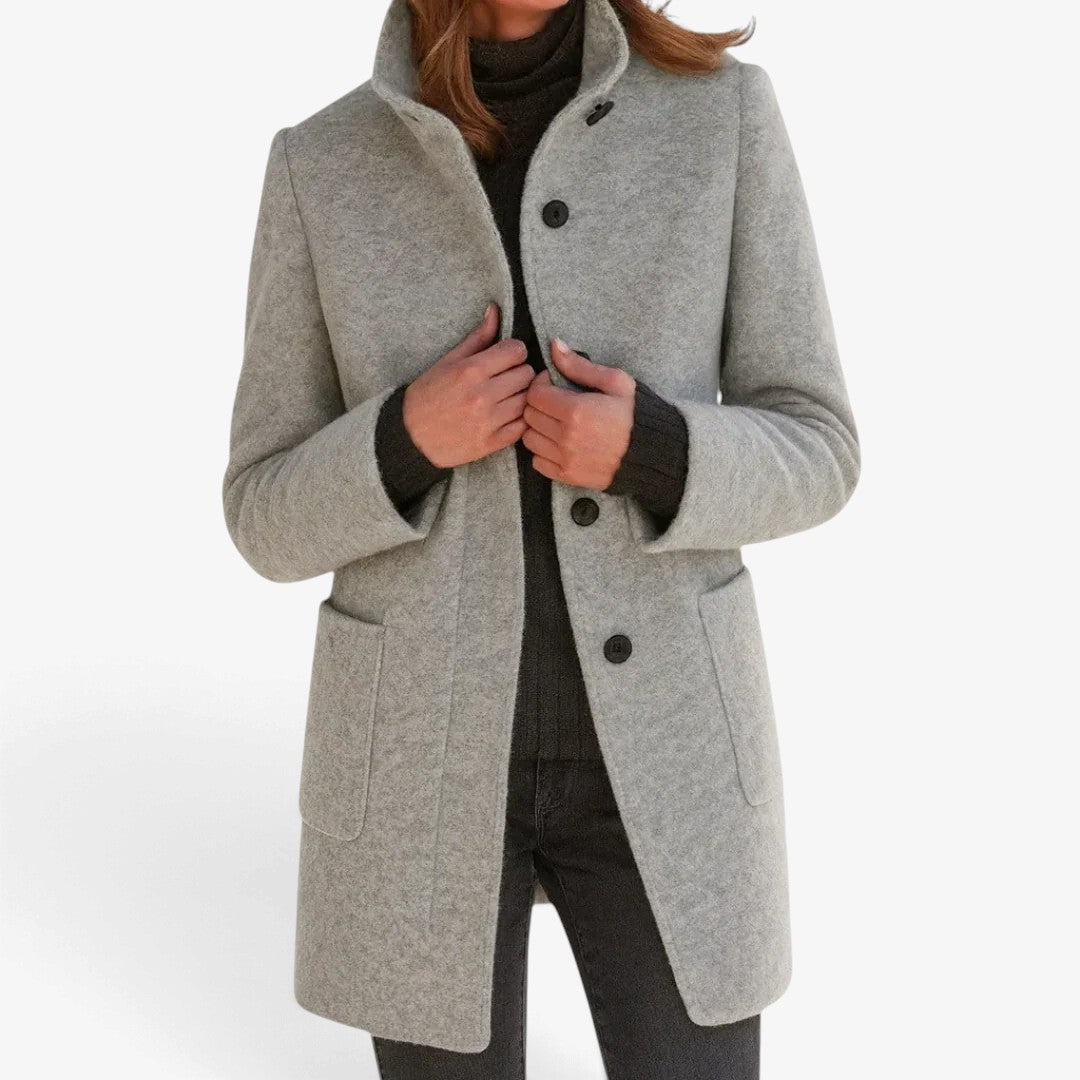 Henrietta™ Wool-Blend Stand Collar Coat