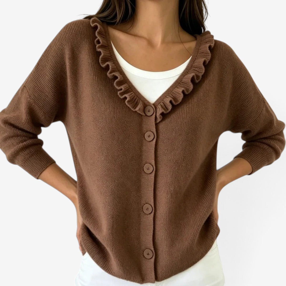 Marel™ Ruffle knit cardigan