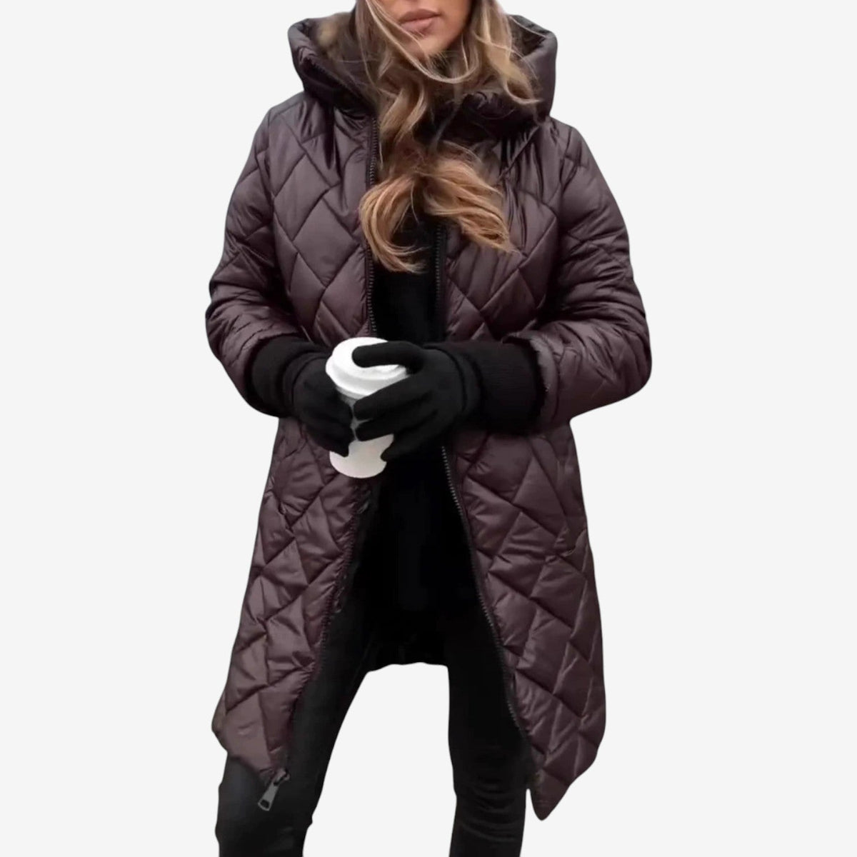 Cathleen™ Quilted Hooded Coat